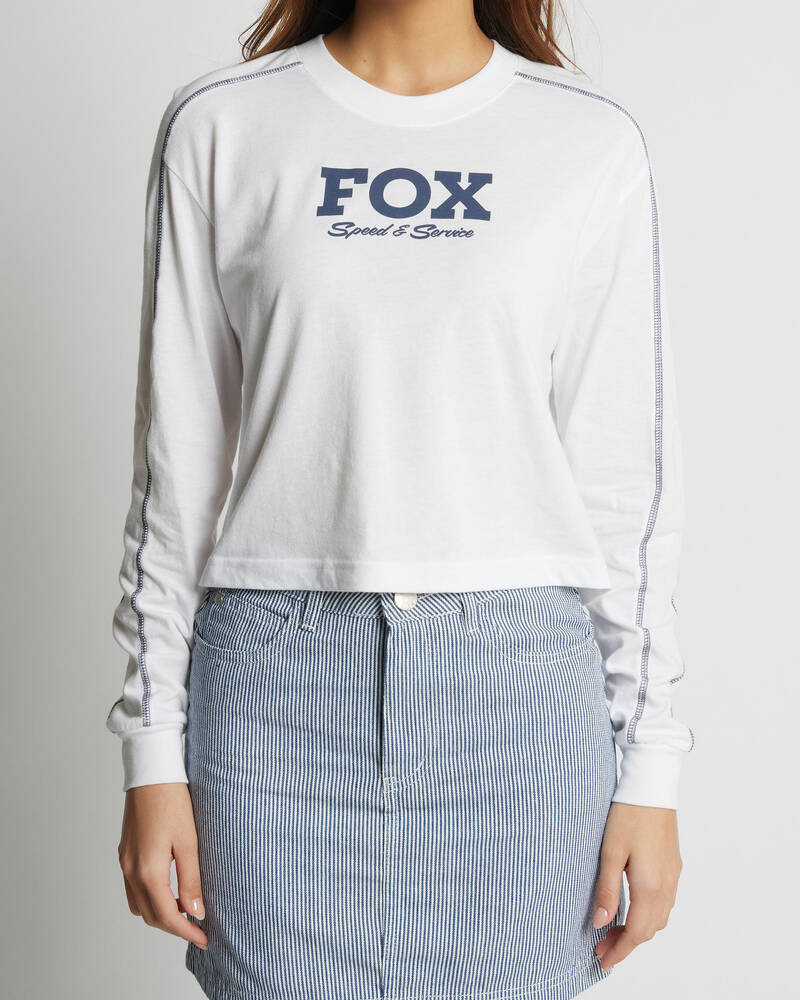 Fox Speed & Service Long Sleeve Crop Top for Womens