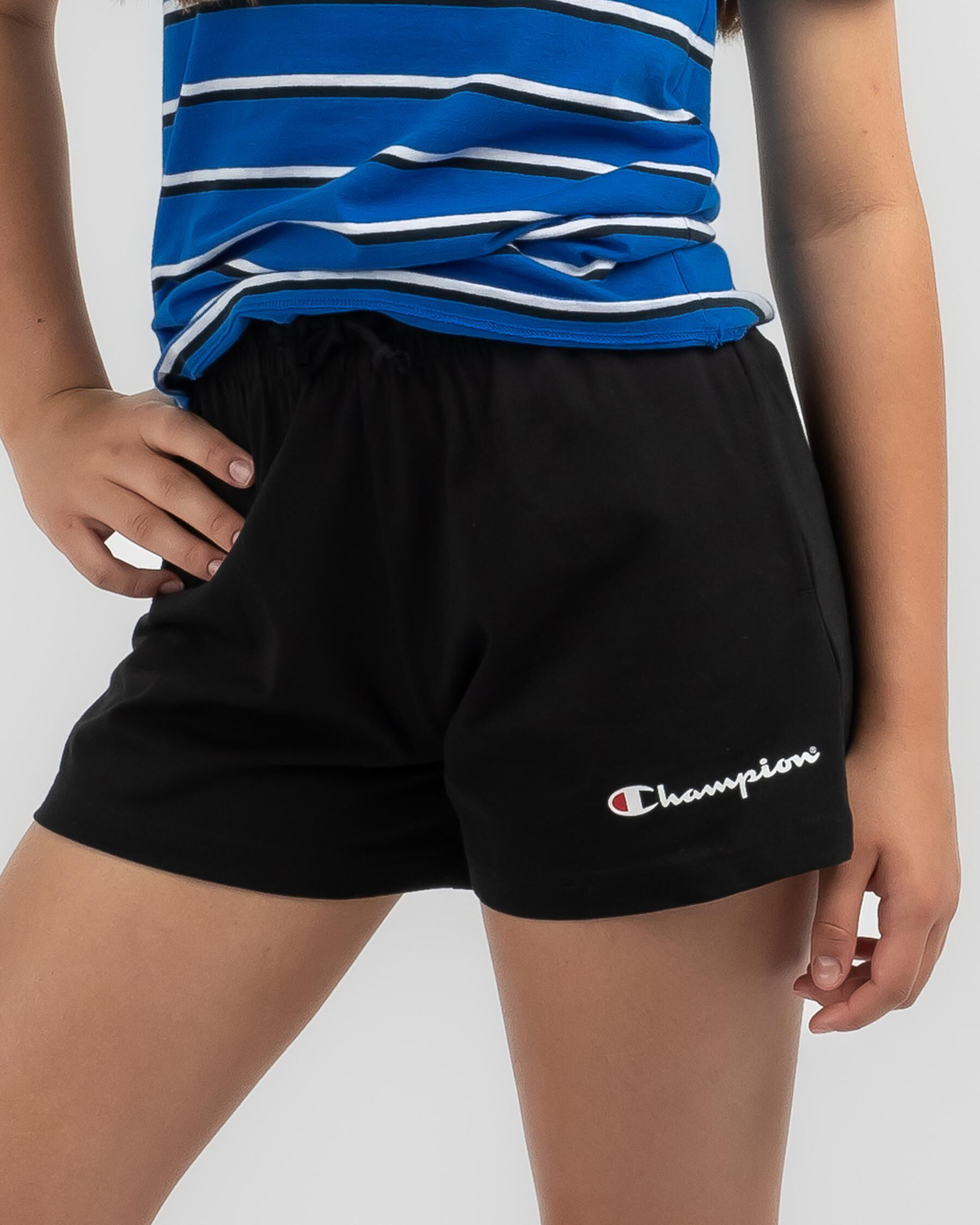 Champion hot sale logo shorts