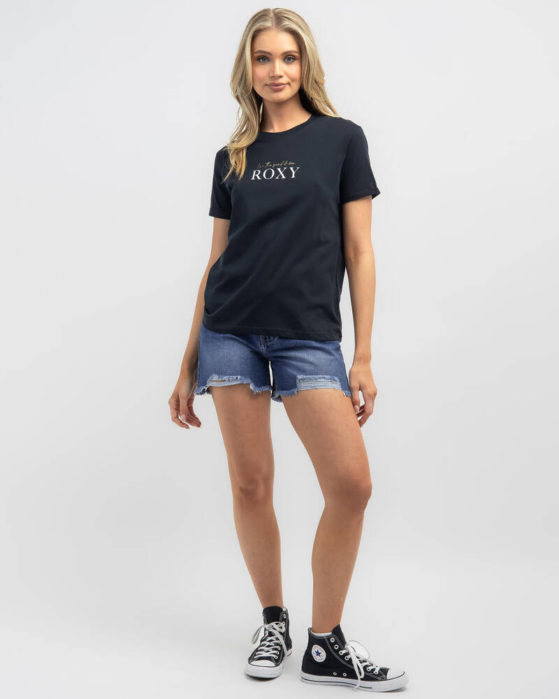 Roxy Noon States Anthracite - Returns Ocean In United - & Easy FREE* Shipping City T-Shirt Beach