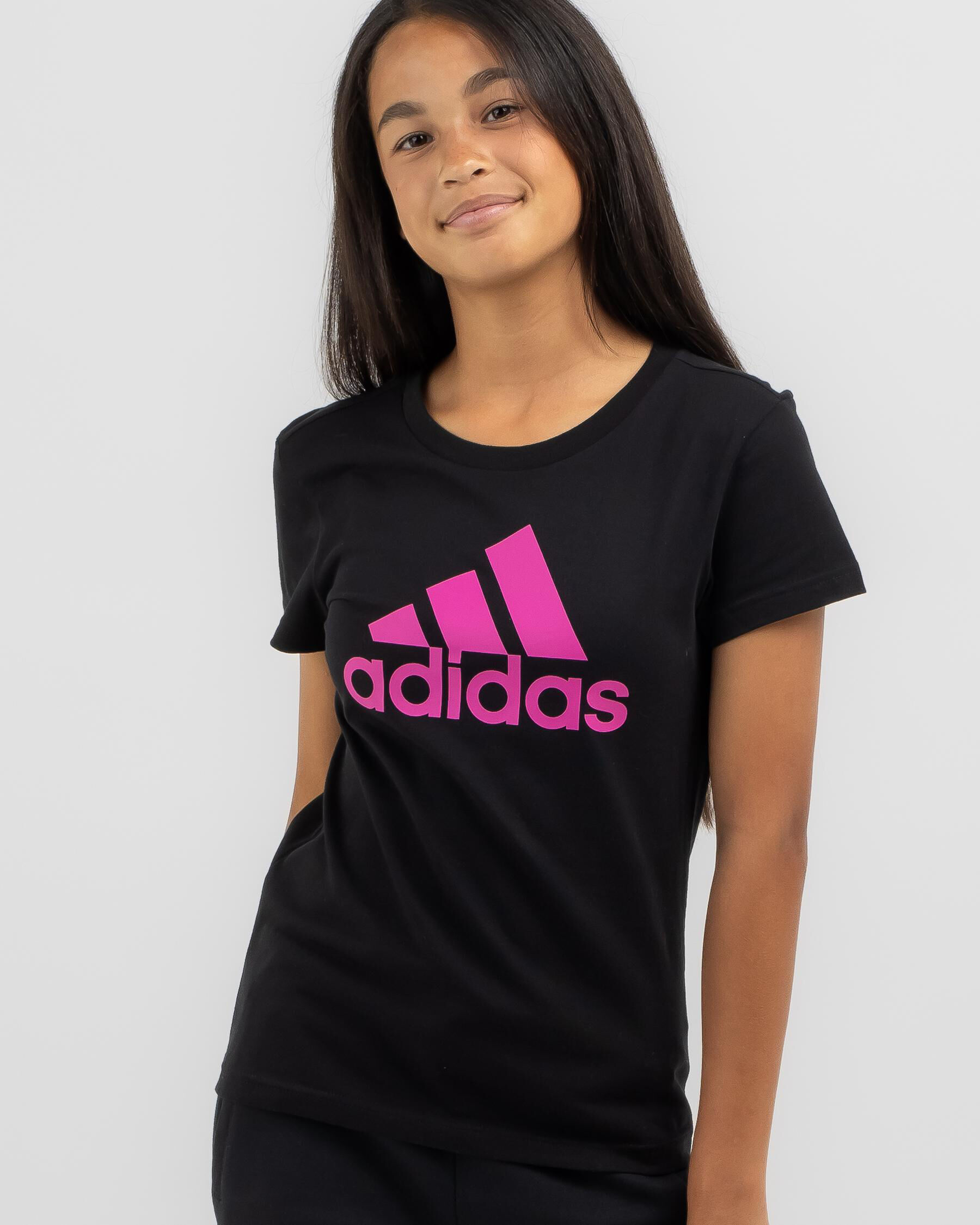 Girls black clearance adidas tshirt