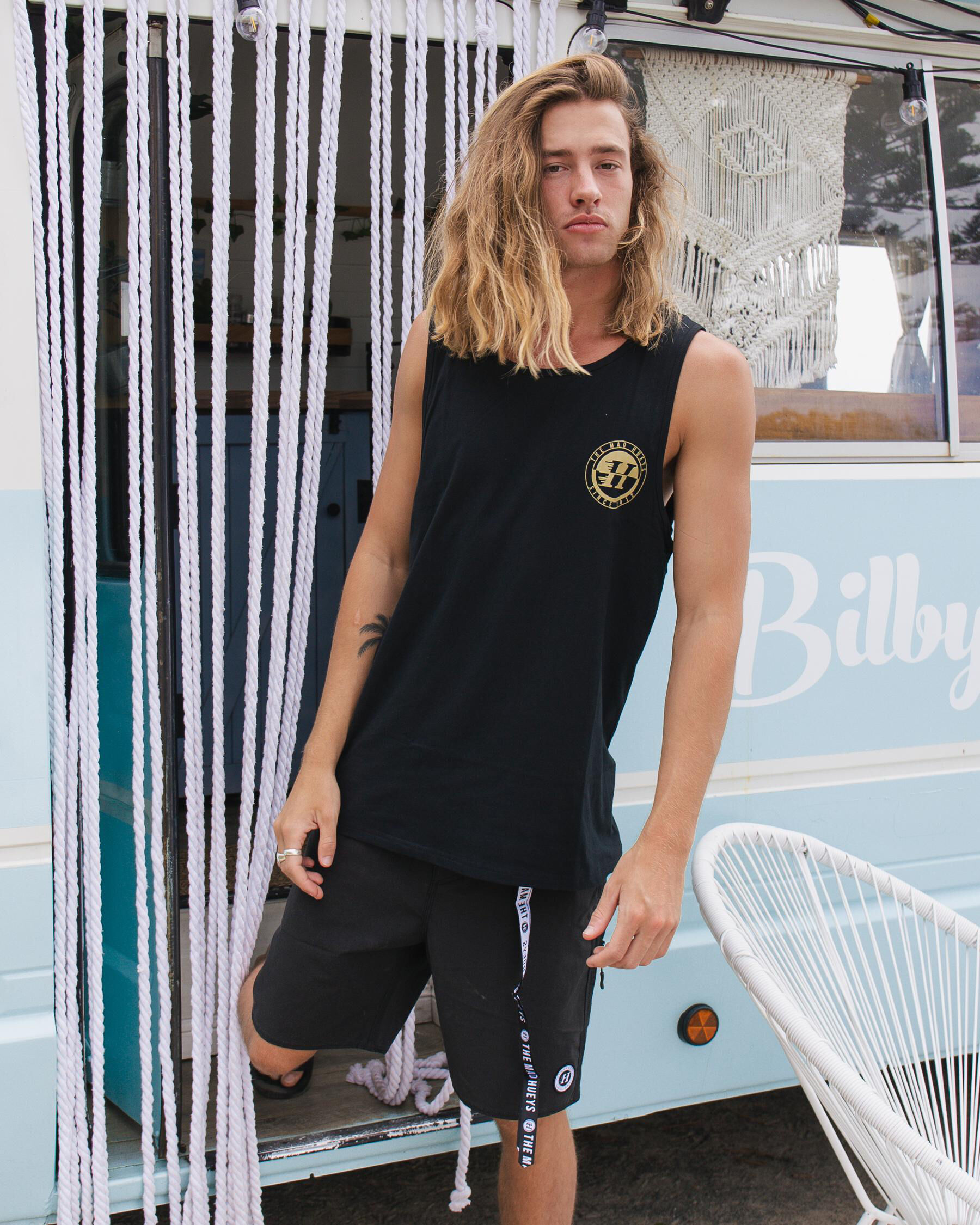 Shop The Mad Hueys Custom H Muscle Tank In Black/camo - Fast Shipping ...