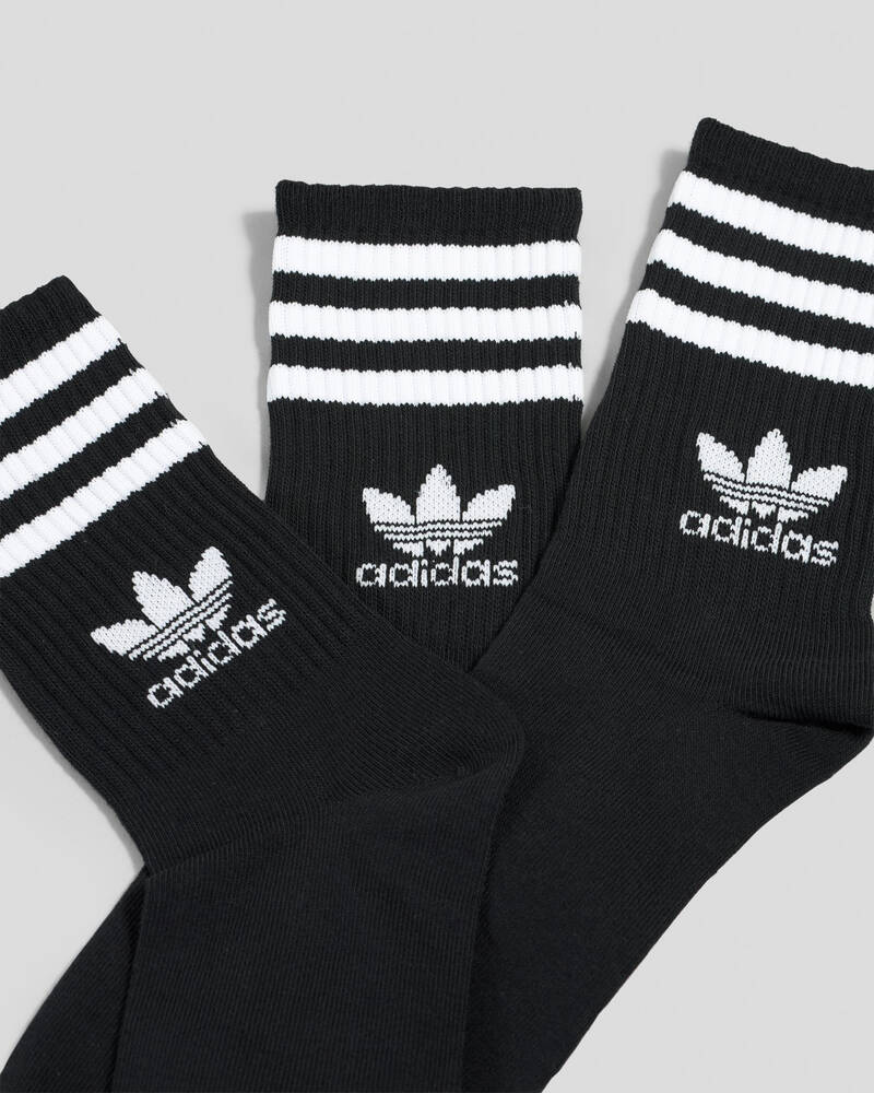 adidas Boys' 3 Stripe Crew Socks 3 Pack for Mens