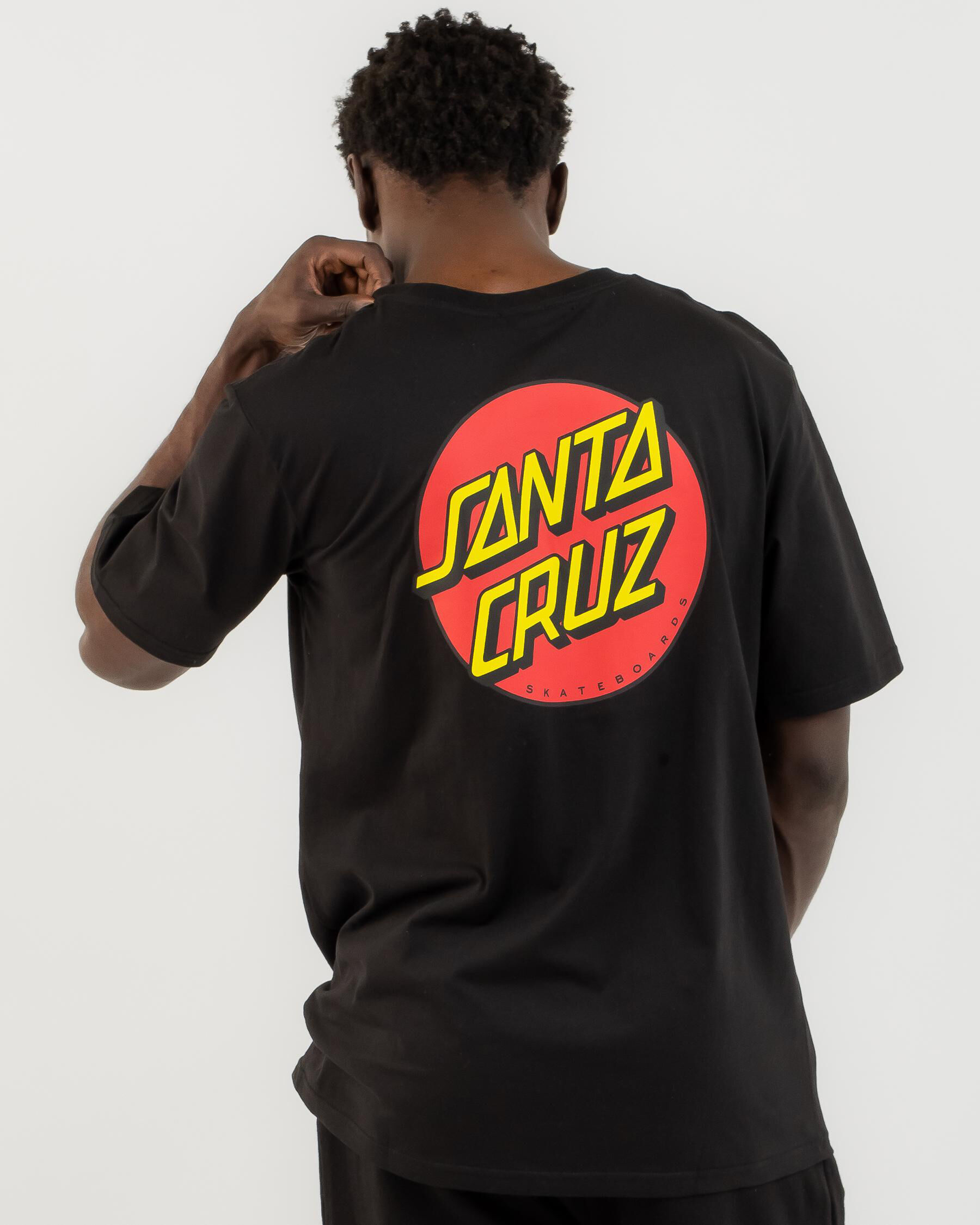 Santa Cruz Classic Dot Chest T Shirt In Black Fast Shipping