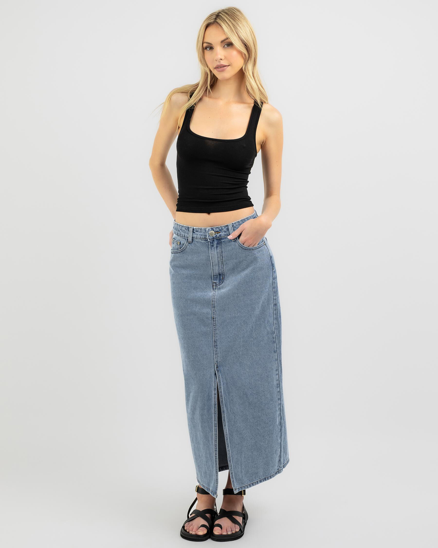 City beach denim clearance skirt