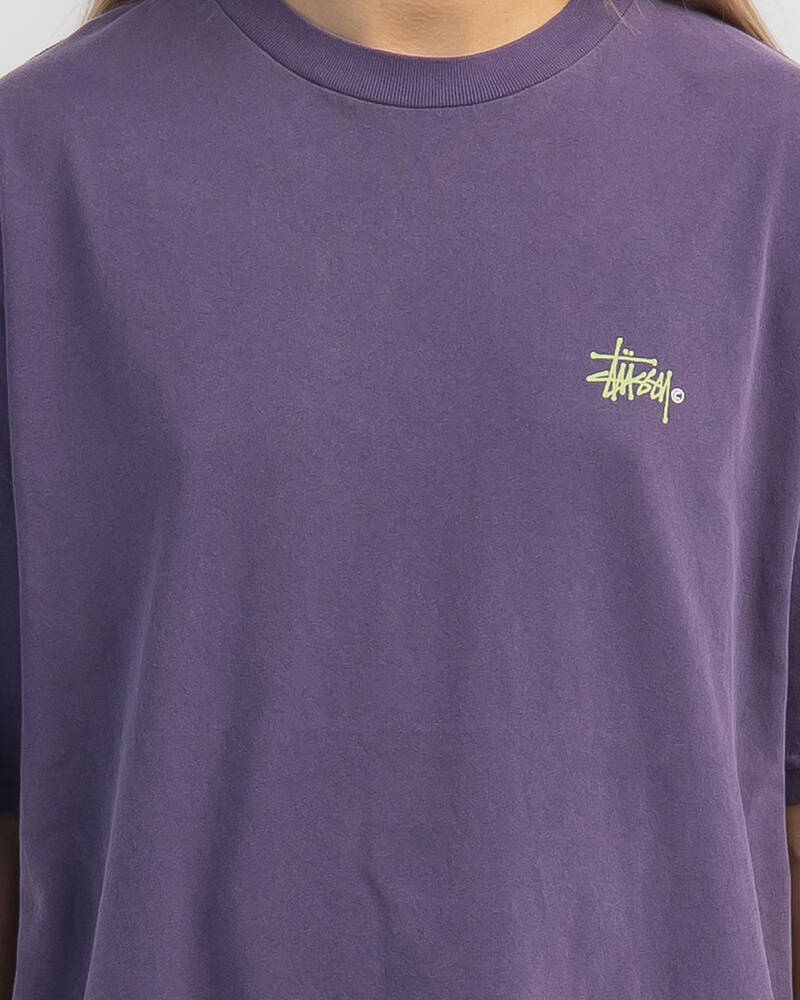 Shop Stussy Graffiti Pigment Relaxed T-Shirt In Grape/lime - Fast ...