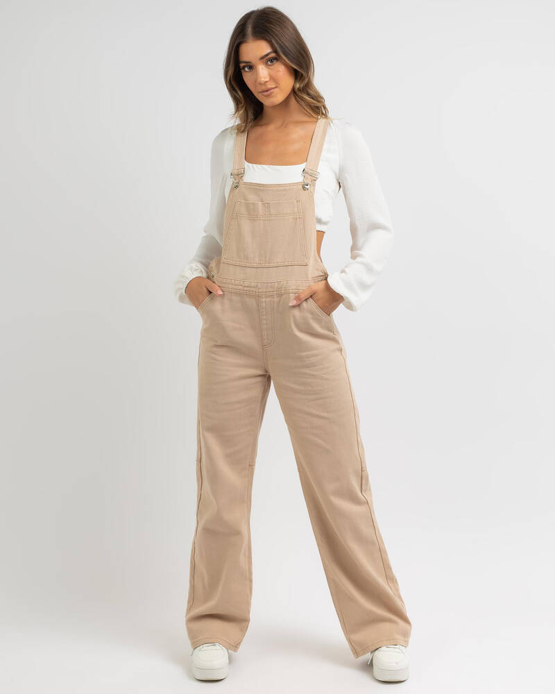 Shop DESU Bliss Long Overalls In Latte - Fast Shipping & Easy Returns ...