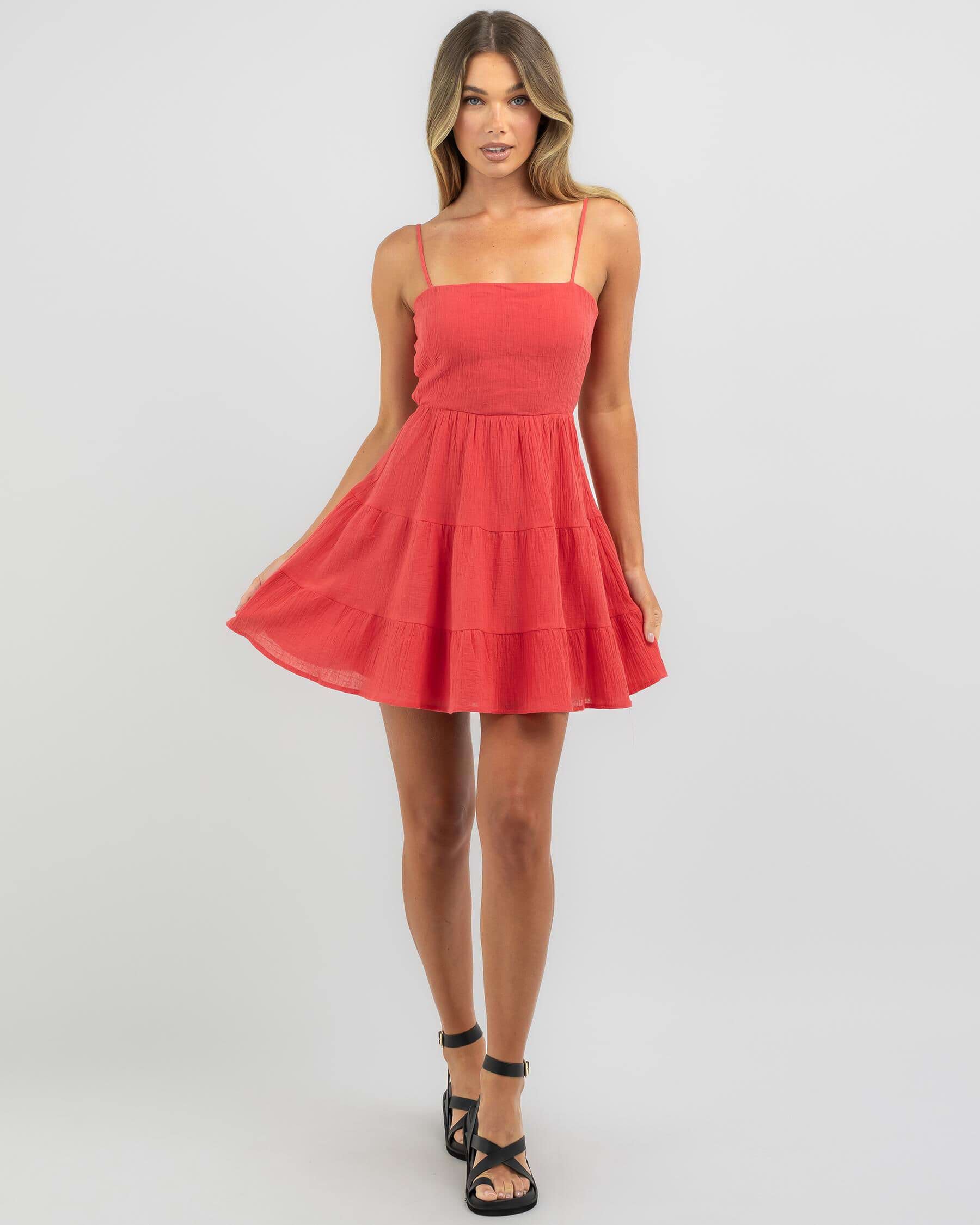 Mooloola Tabetha Dress In Coral FREE Shipping Easy Returns