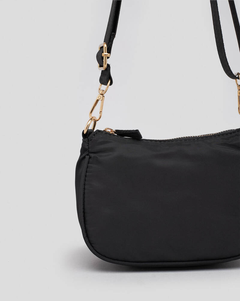 Ava black leather mini crossbody bag