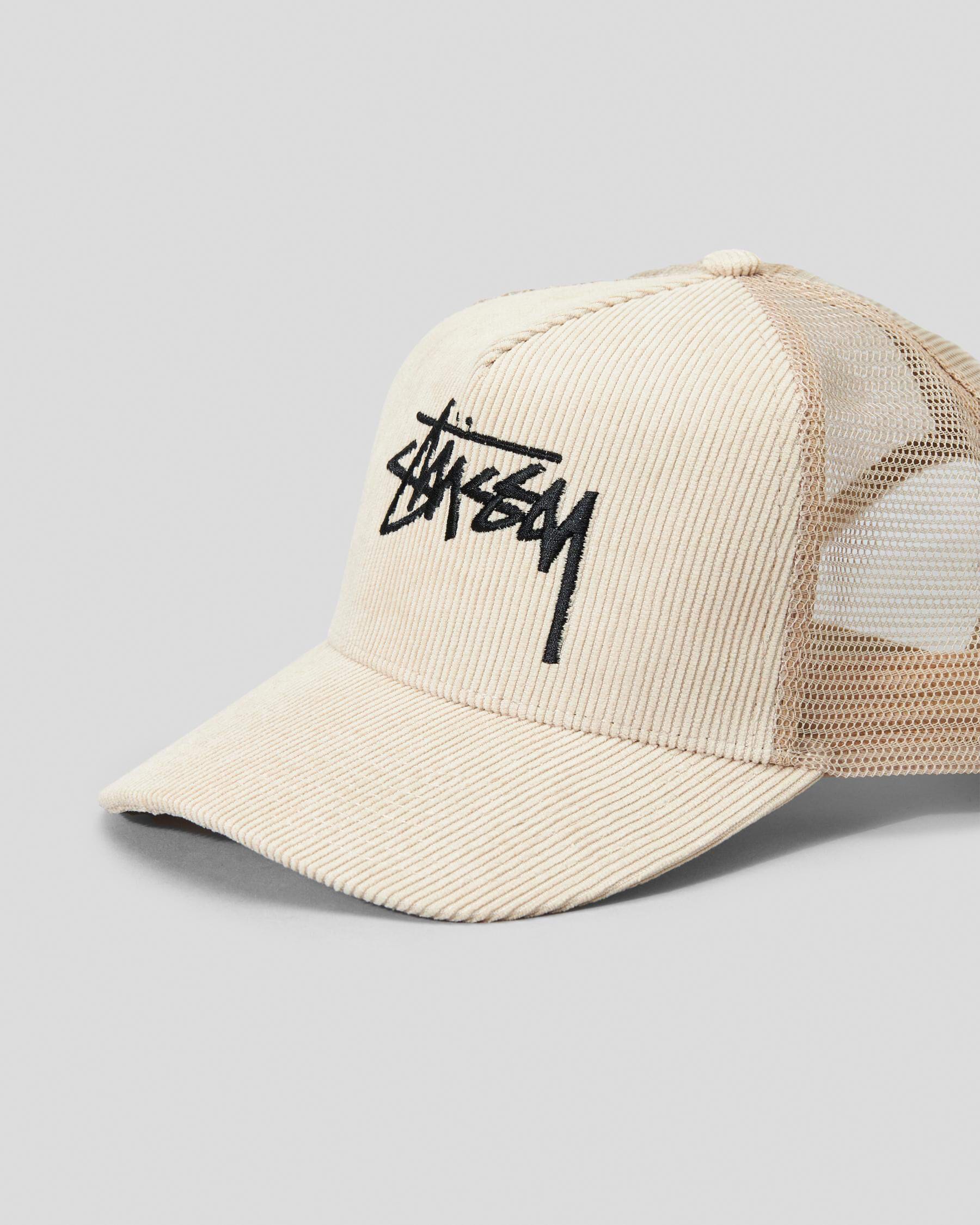 Stussy Stock Cord Trucker Cap In Natural - FREE* Shipping & Easy 
