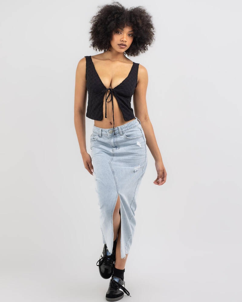 Ava And Ever Miranda Tie Up Cami Top In Black - FREE* Shipping