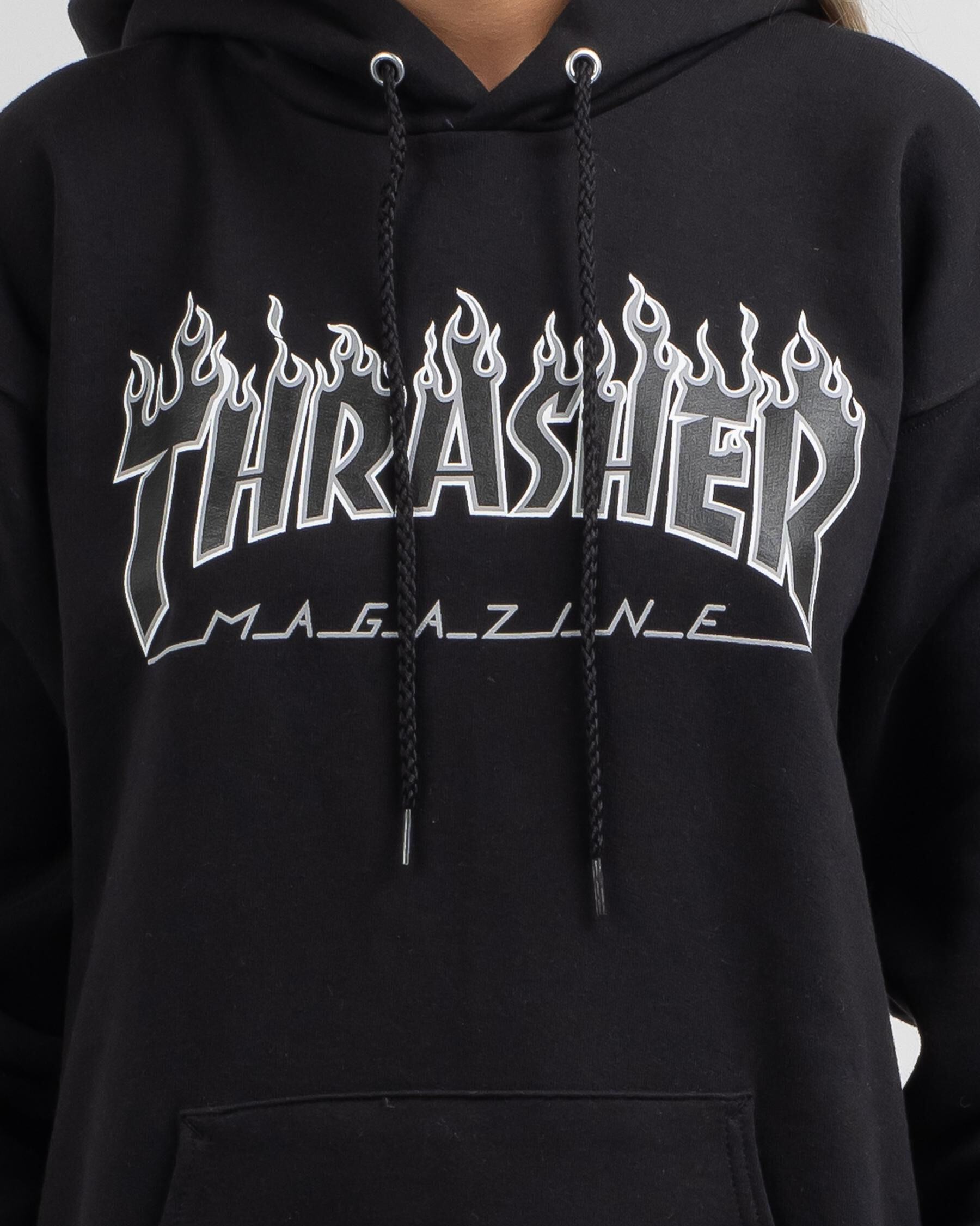 Gray thrasher sale flame hoodie