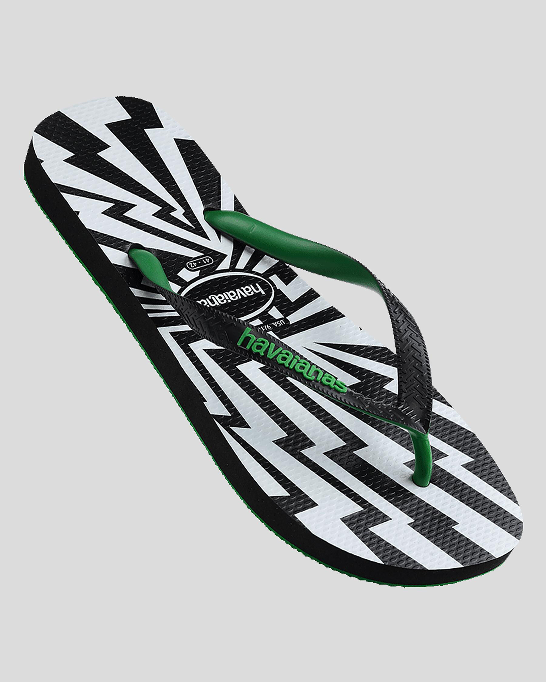 Havaianas Top Crash Mix Thongs In Black green Fast Shipping