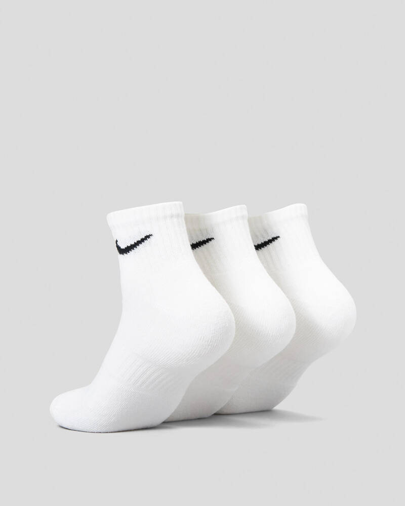 Shop Nike Everyday Cushioned 3 Pack Socks In White/black - Fast ...