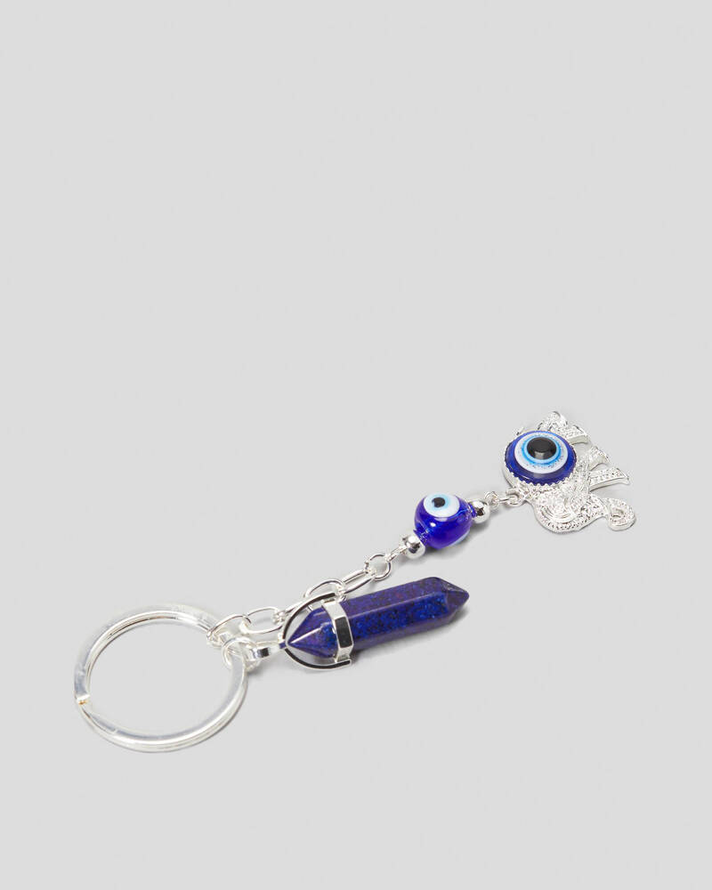 Karyn In LA Elephant Keyring In Silver/blue - FREE* Shipping & Easy