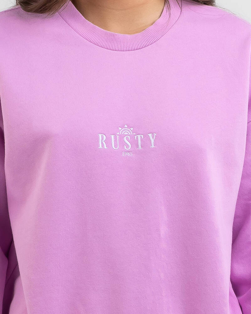 Rusty Sunrise Relaxed Crewneck Sweatshirts for Womens