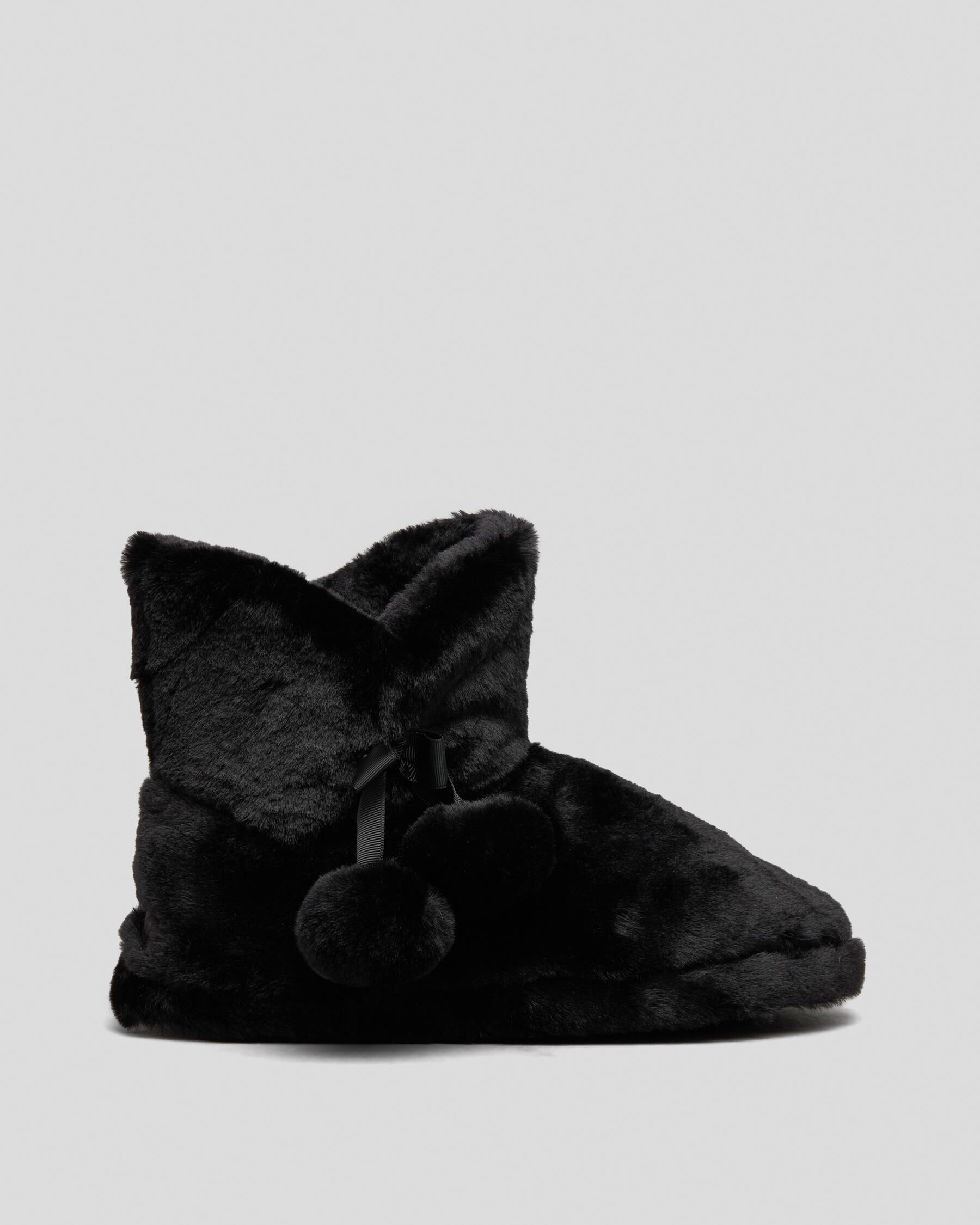 Mooloola Bambi Slipper Boots In Black FREE Shipping Easy