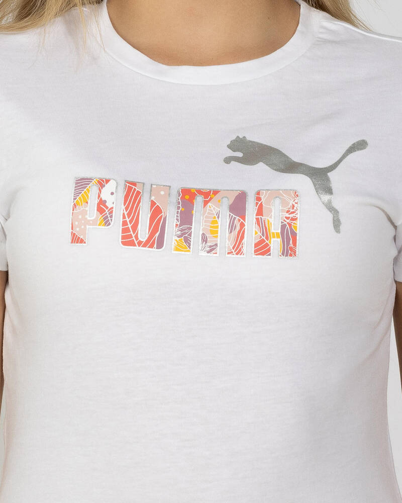 Puma Girls' Essential Bloom Logo T-Shirt for Womens