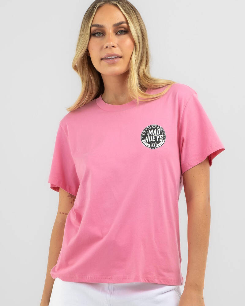 Shop The Mad Hueys Checkered Hueys T-Shirt In Bubble Gum Pink - Fast ...
