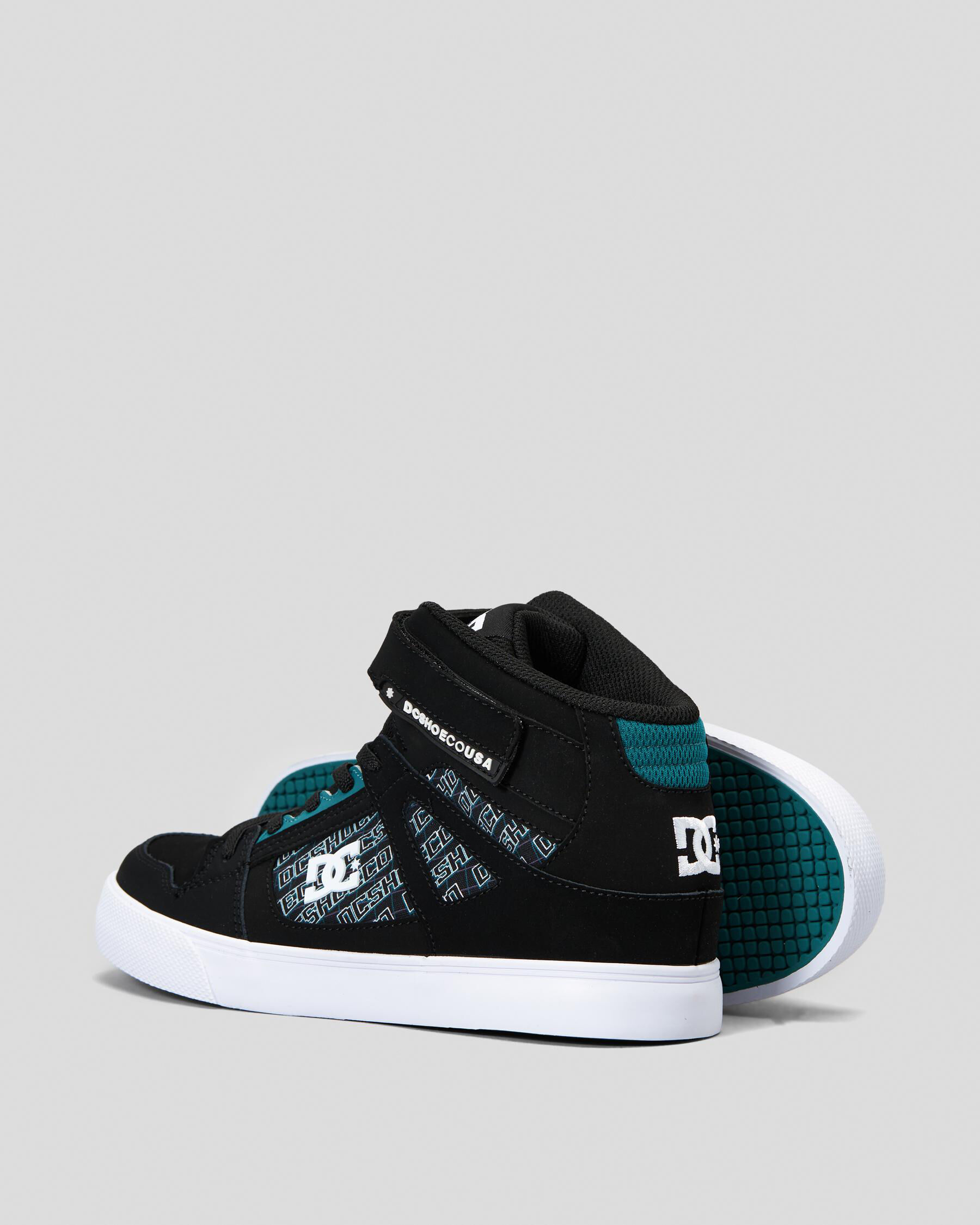 DC Shoes Boys Pure High Top EV Shoes In Pixel FREE Shipping