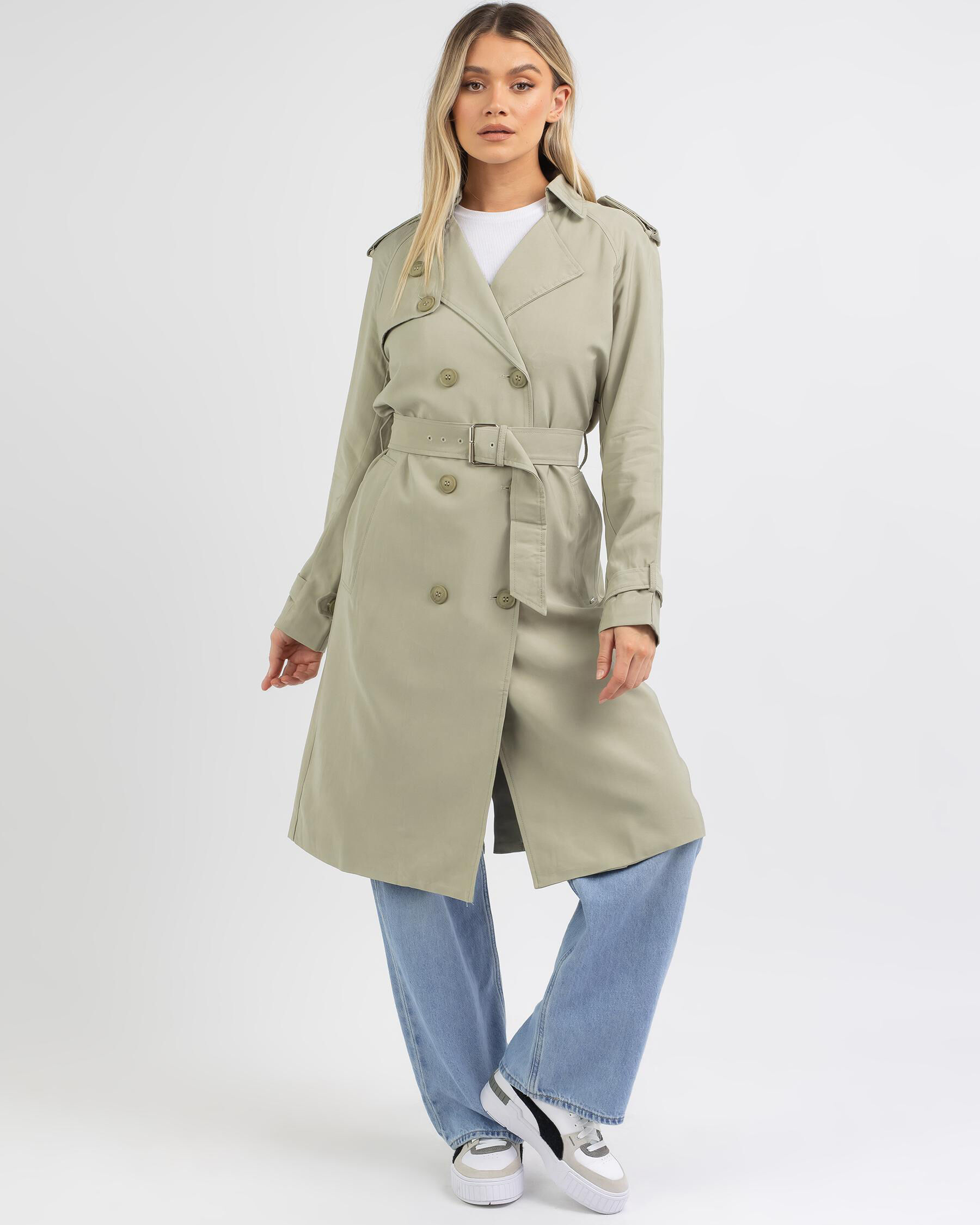 Women's Classic Khaki Cotton Blend Trench Coat Double Breasted Long  windbreaker,Office Lady Drop Belted Trench Coat,Fall Winter Long Blazer