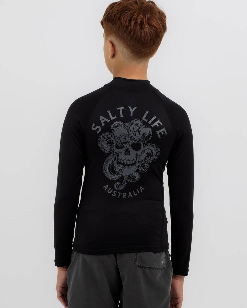 Salty Life Boys' Tentacles Long Sleeve Rash Vest for Mens