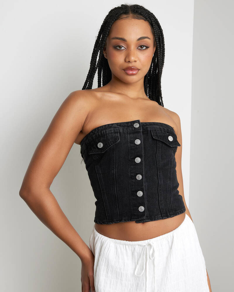 Ava And Ever Nicole Denim Tube Vest for Womens