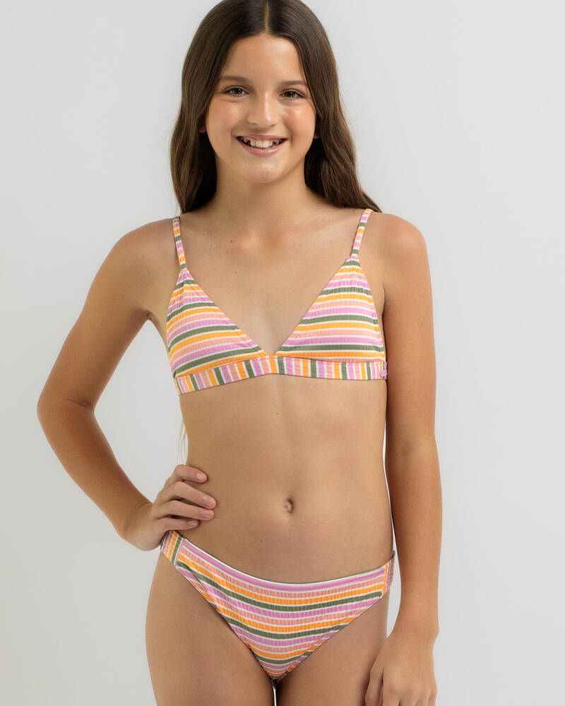 Roxy Girls' Mirage Stripe Triangle Bikini Set for Womens