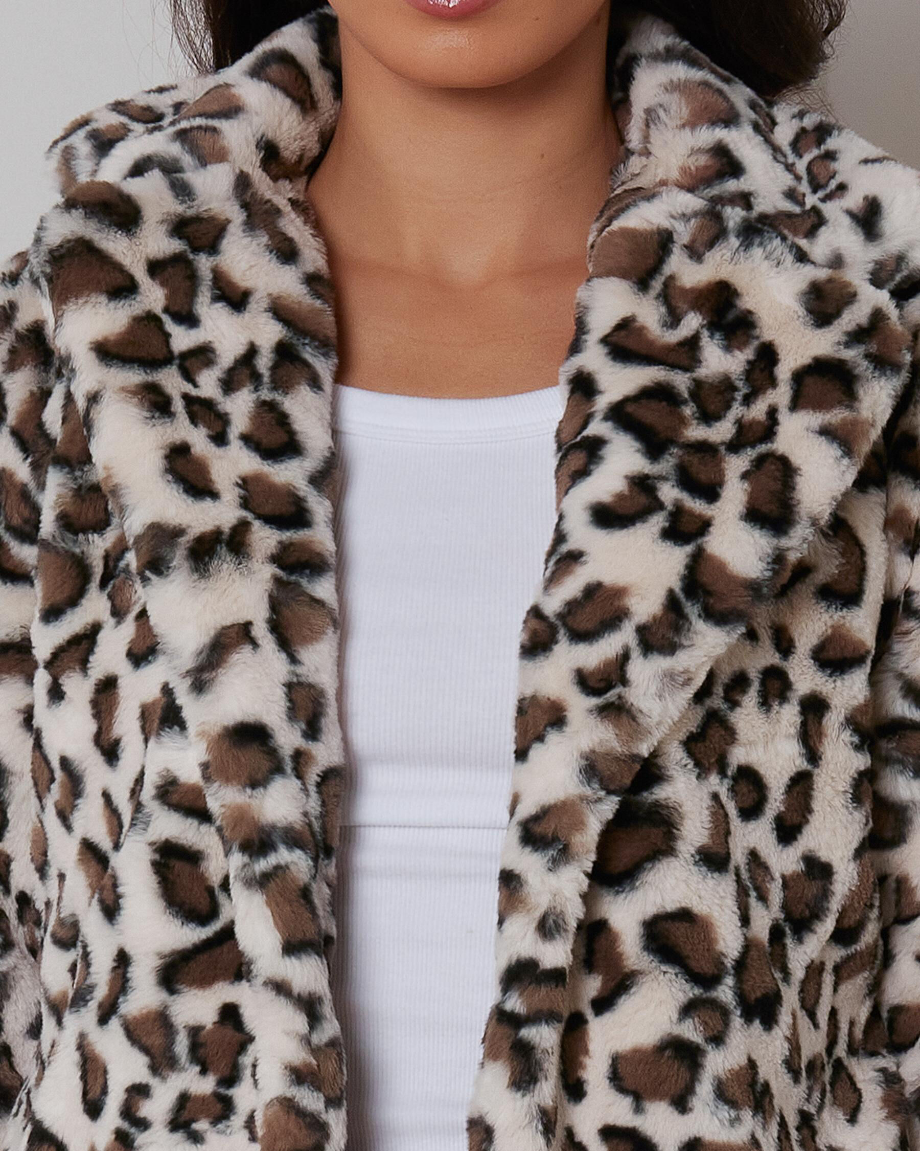 Shop Ava And Ever Bengal Faux Fur Jacket In Leopard - Fast Shipping ...