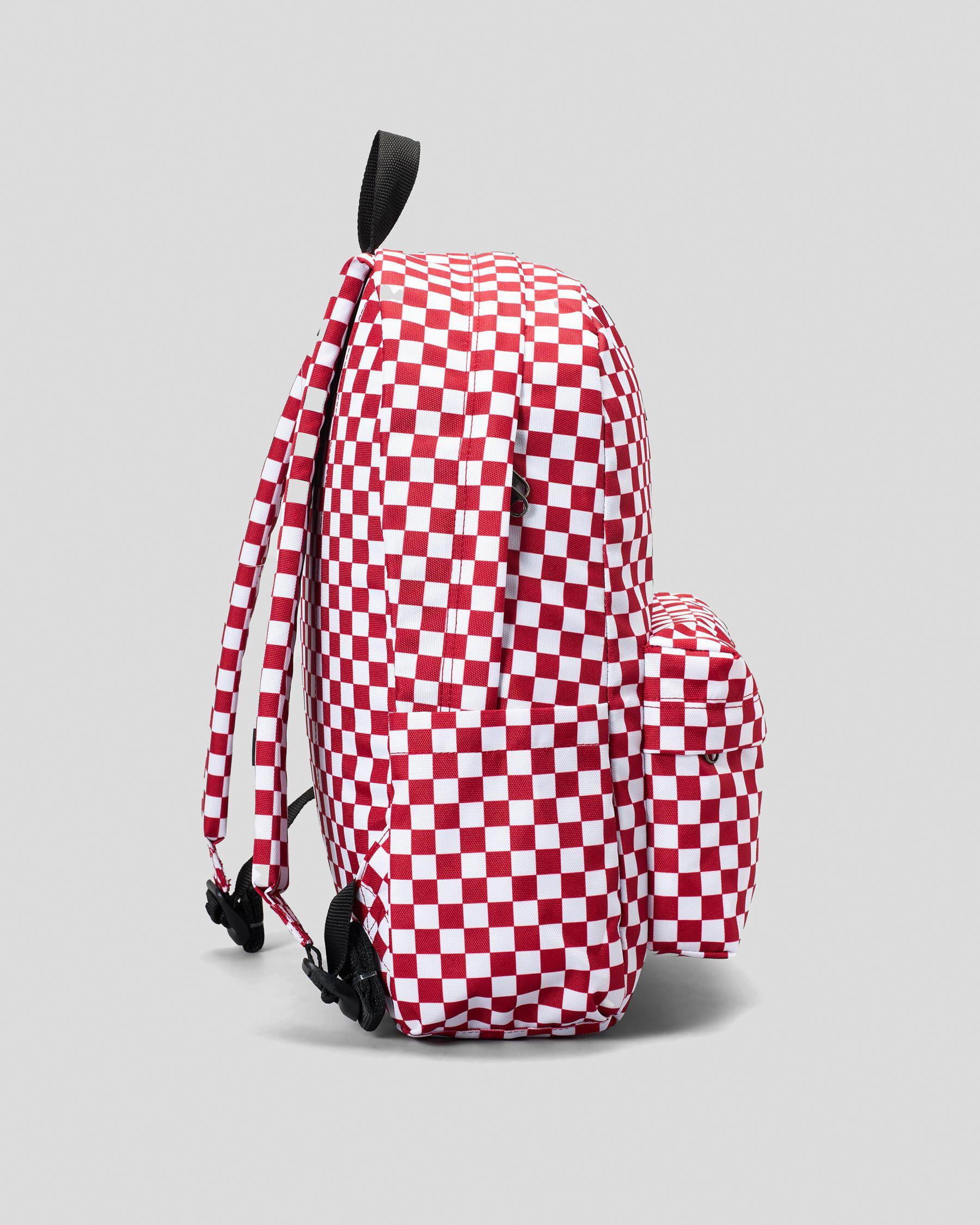 Vans red checkerboard outlet backpack