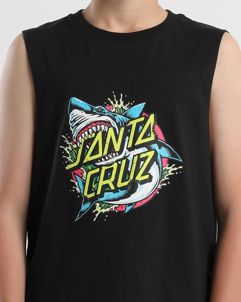 Santa Cruz Boys' Shark Dot Front Muscle Tank for Mens