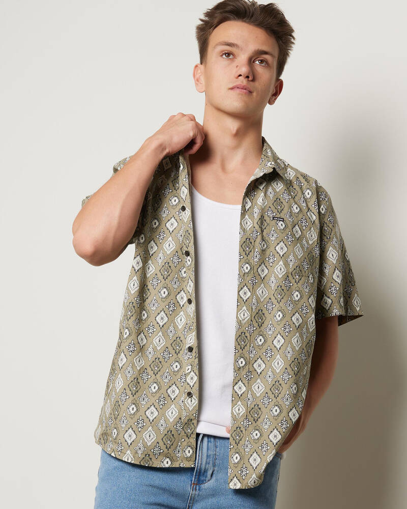 Volcom Scaler Stone Woven Short Sleeve Shirt for Mens