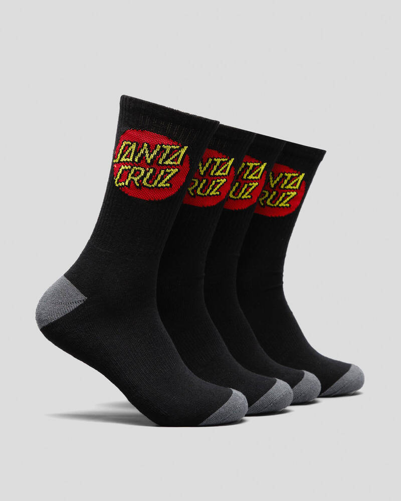 Santa Cruz Classic Dot Crew Socks 4 Pack for Mens