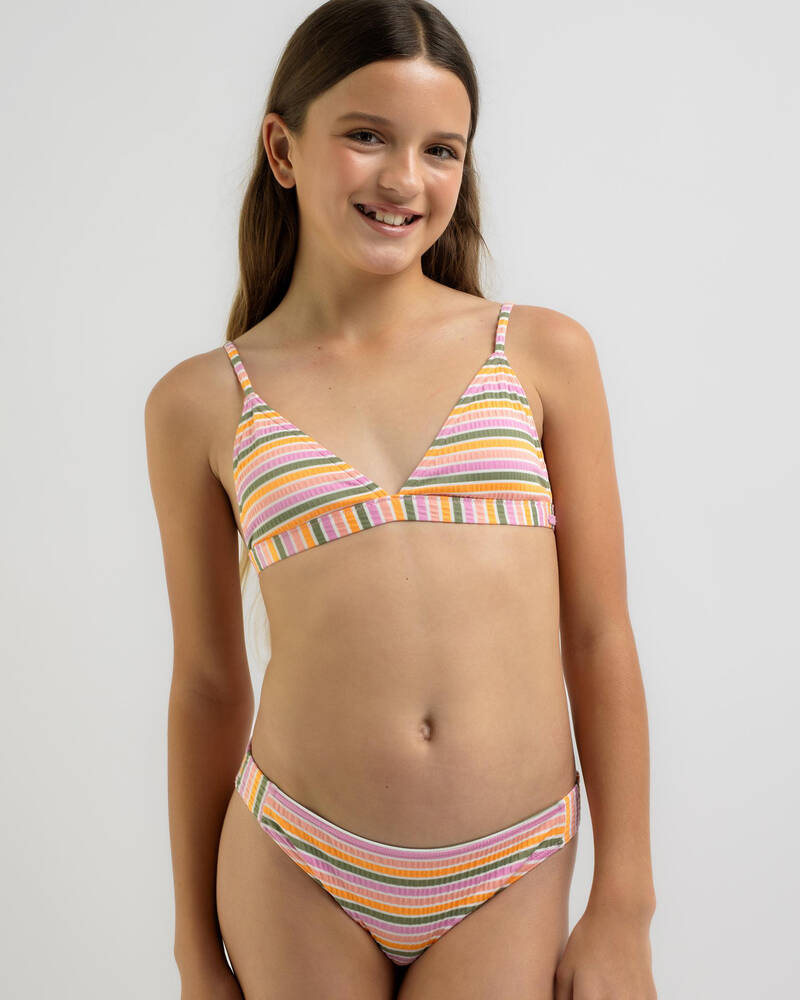 Roxy Girls' Mirage Stripe Triangle Bikini Set for Womens