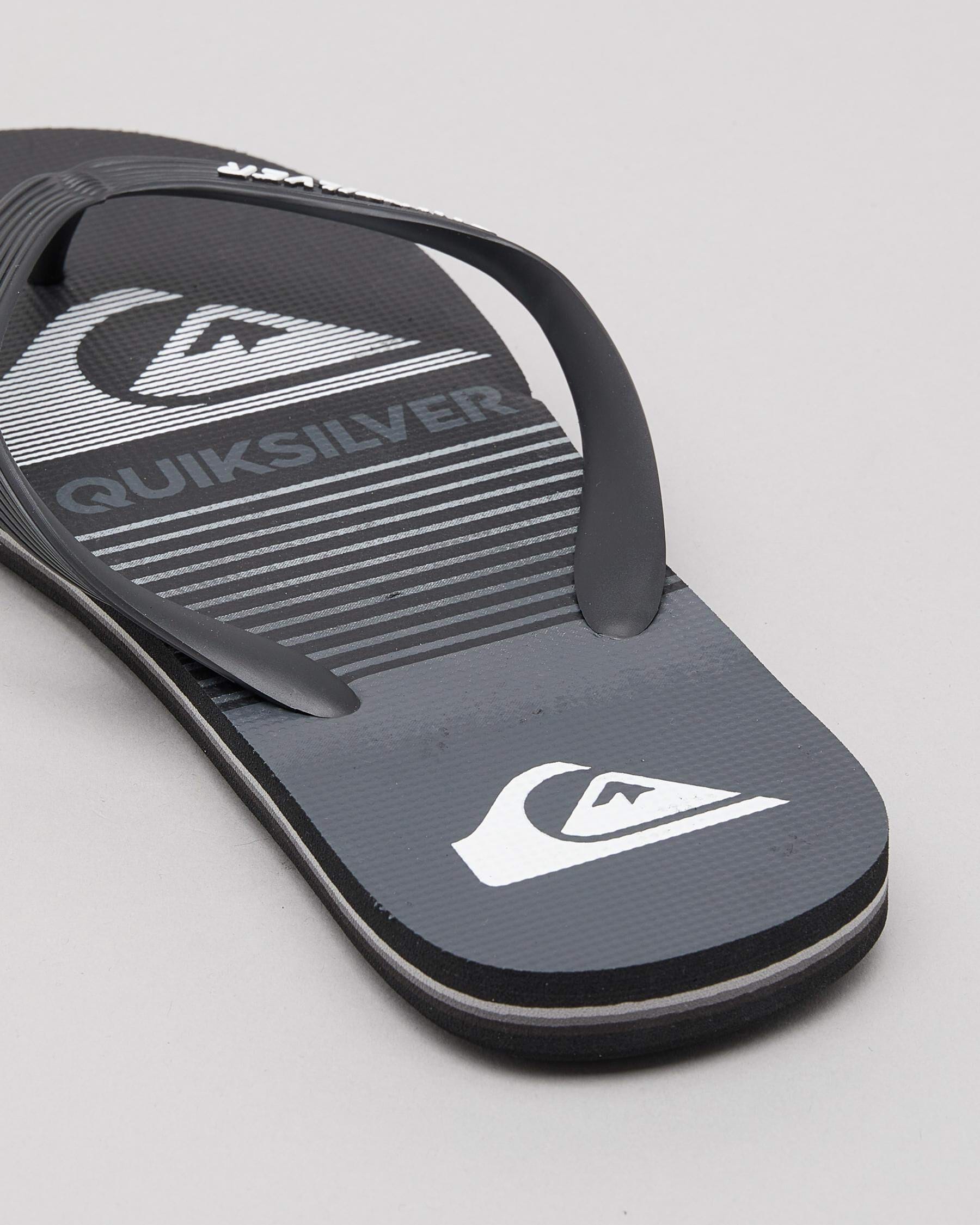 Shop Quiksilver Molokai Slab Thongs In Black - Fast Shipping & Easy ...