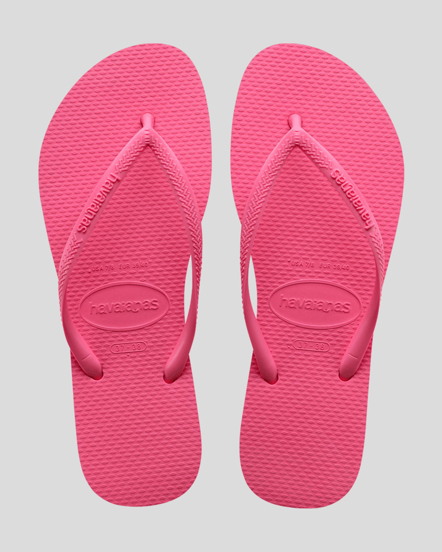 Havaianas Slim Basic Thongs In Ciber Pink Fast Shipping Easy