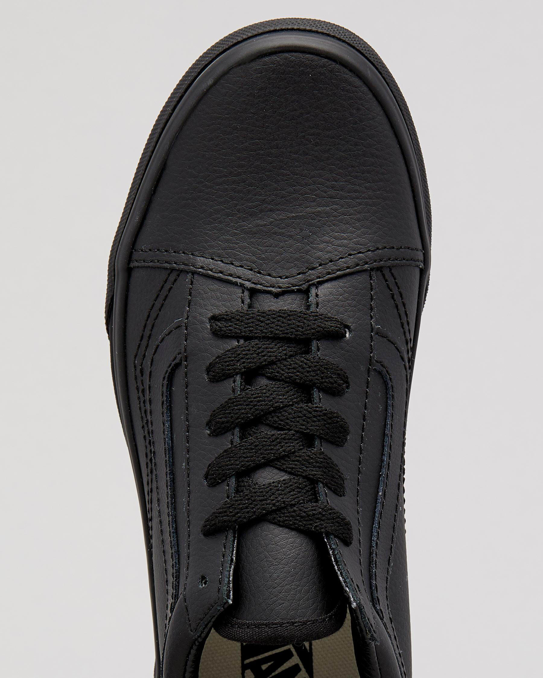 Black leather hotsell vans boys