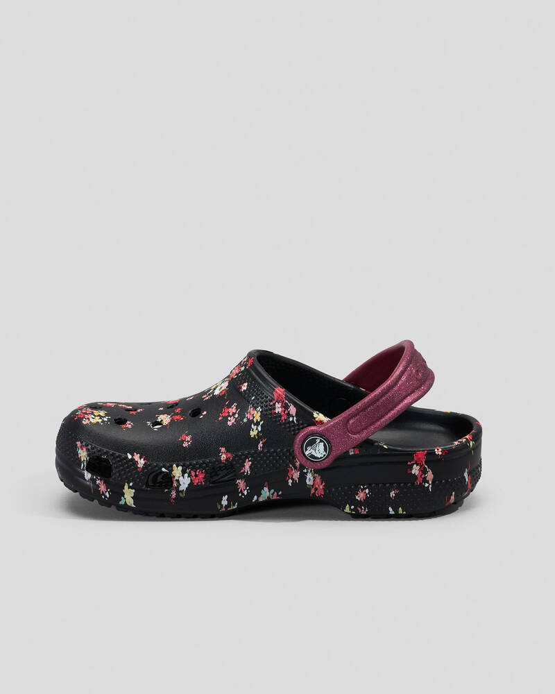 Crocs Kids' Classic Floral Print Clogs for Unisex