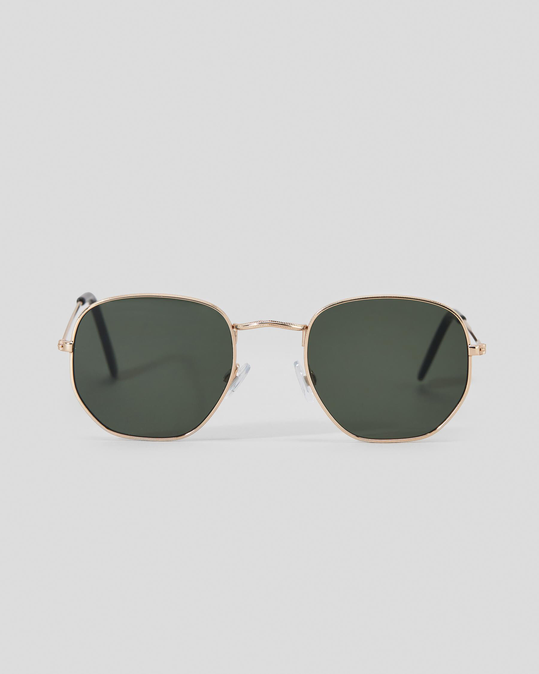 Oversize Metal Frame Slim Temple Colored Mirror Lens Hexagon Sunglasse -  sunglass.la