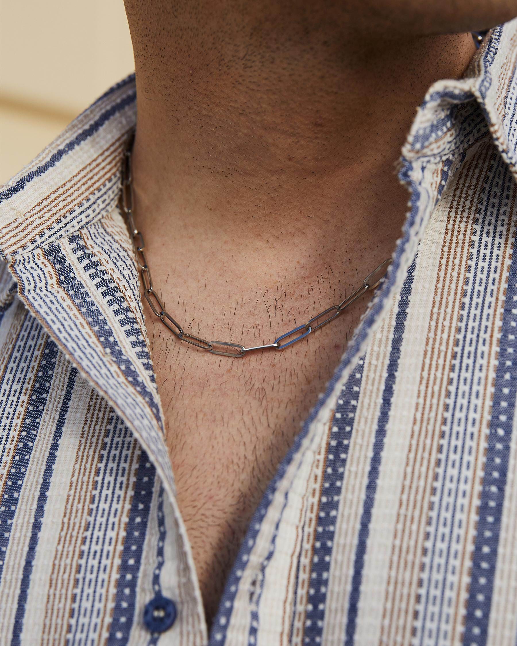 Mens paperclip online necklace