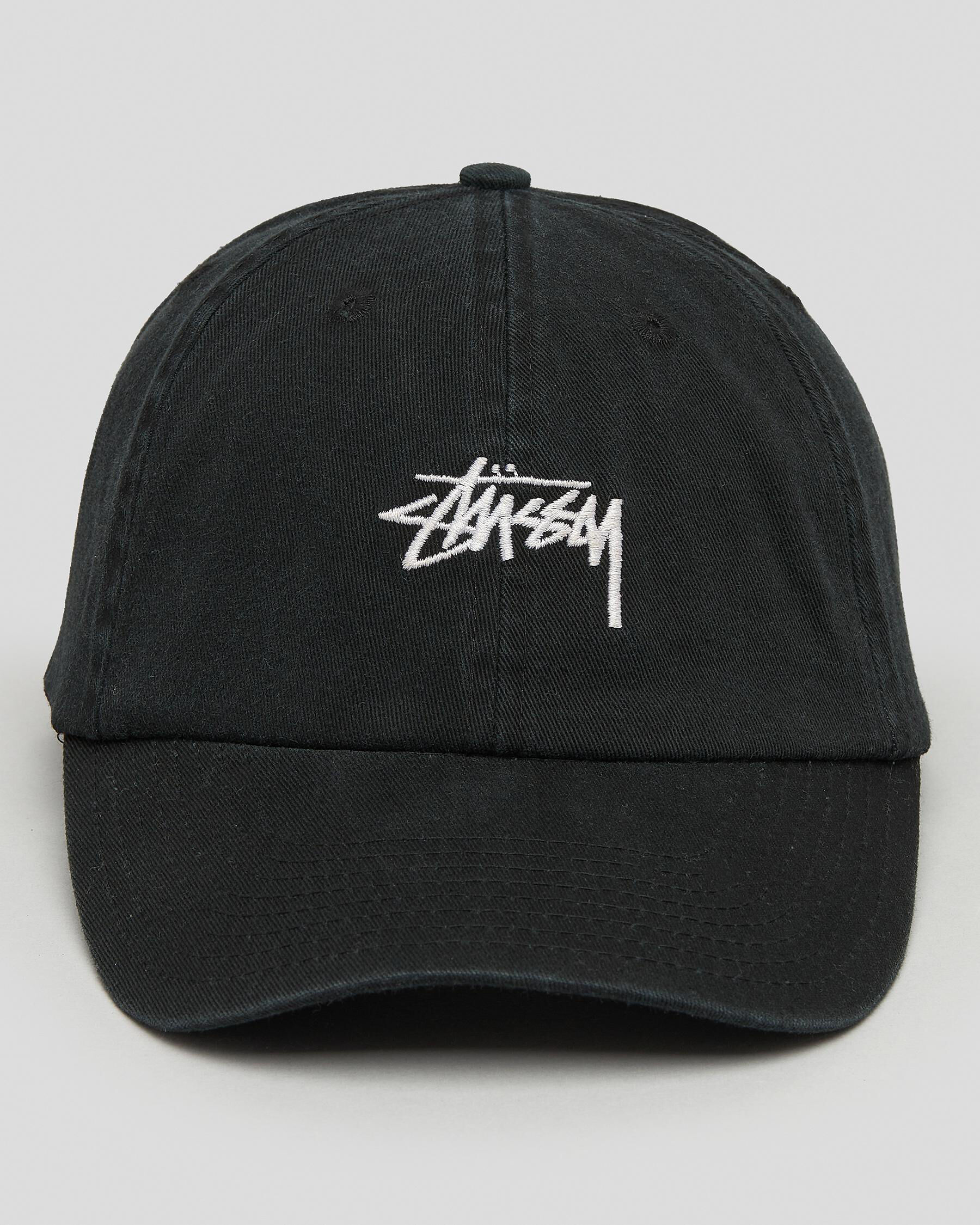 stussy stock cap black