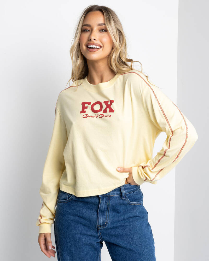 Fox Speed & Service Long Sleeve Crop Top for Womens