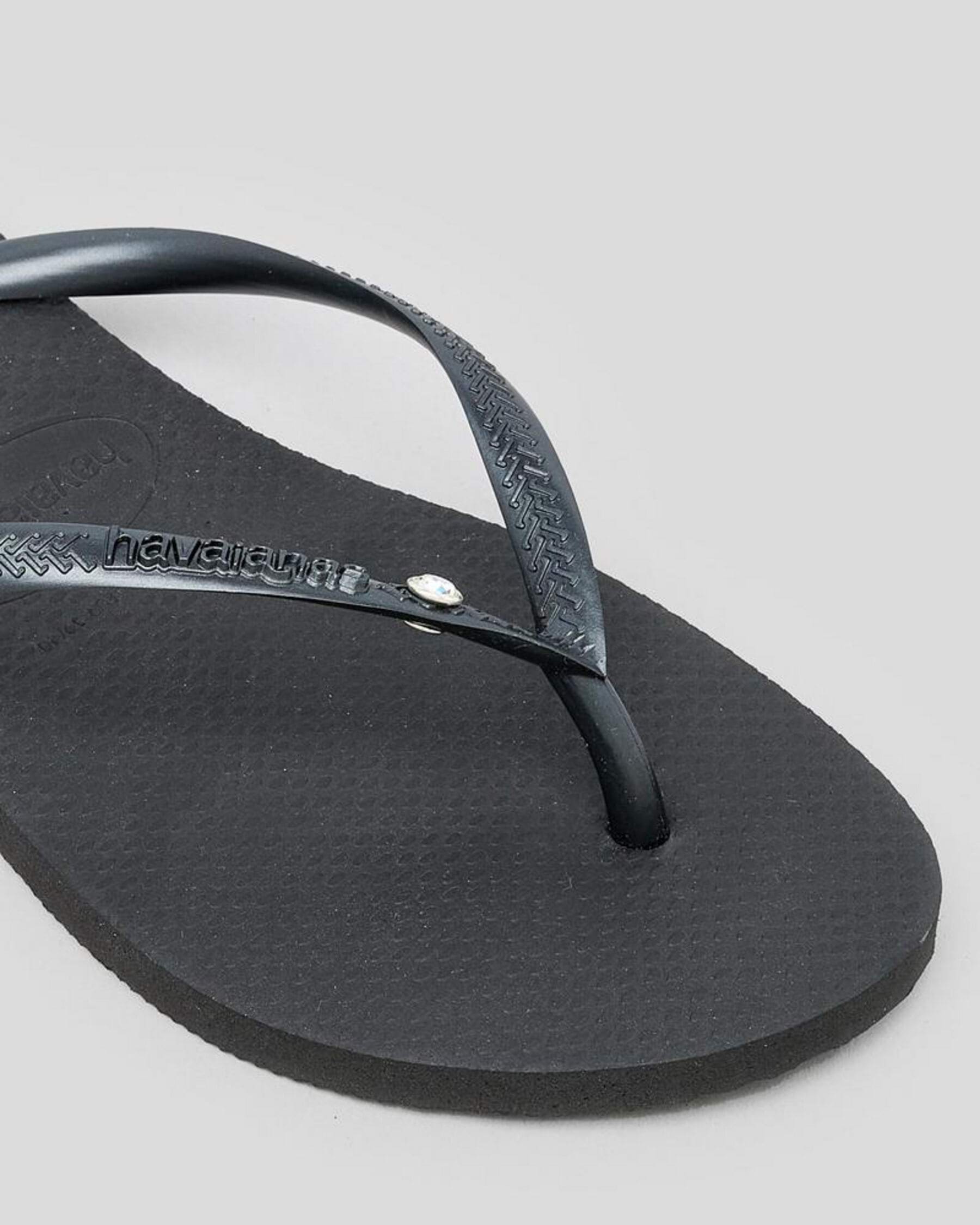 Havaianas slim hot sale crystal black