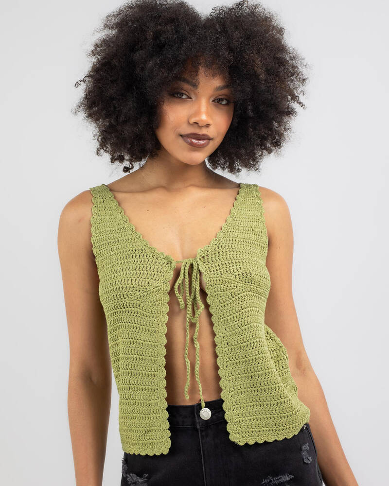 Mooloola Anastasia Crochet Tie Up Cami Top for Womens