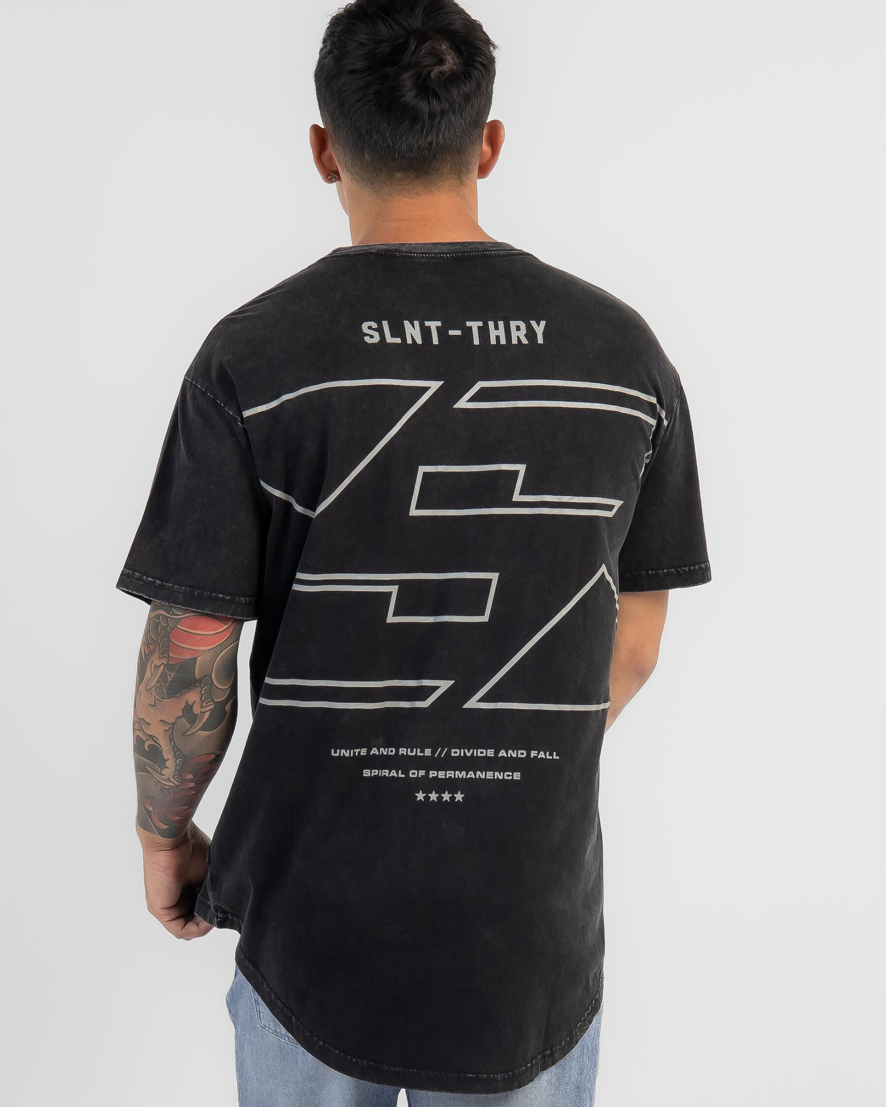 Silent Theory Impact Scoop T-Shirt In Washed Black - FREE