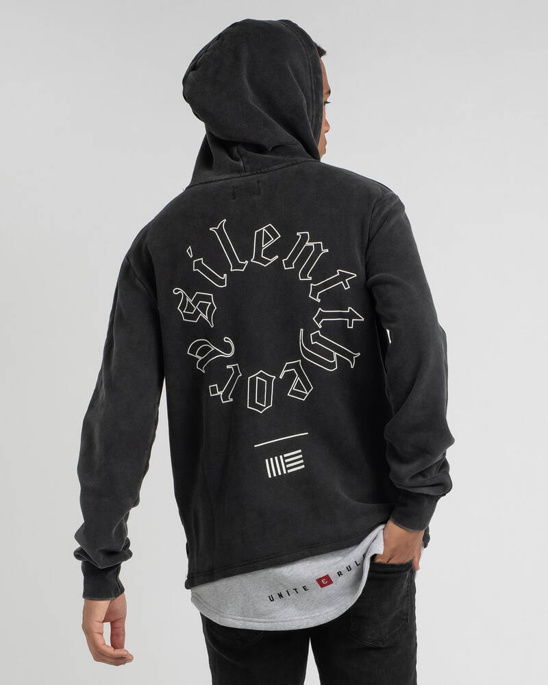 Shop Silent Theory Oxidize Layered Hoodie In Washed Black - Fast ...