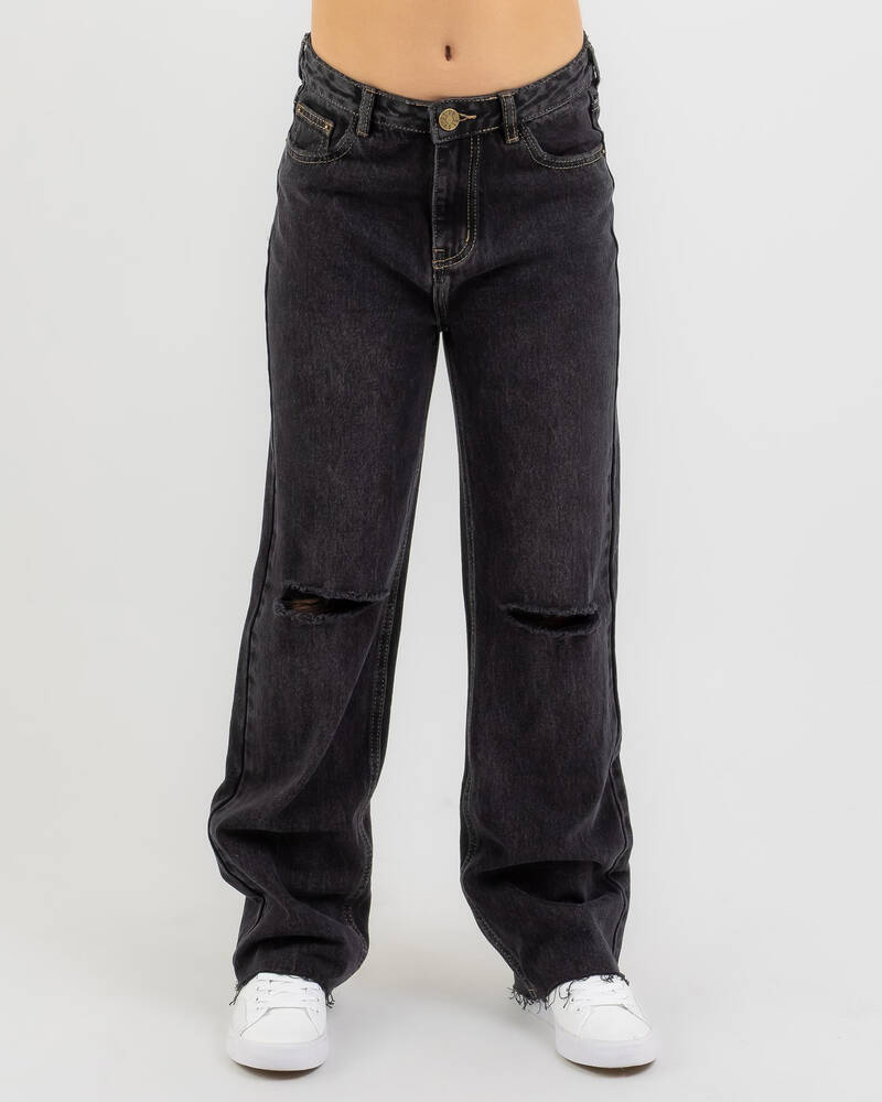 Shop DESU Girls' Jagger Jeans In Washed Black - Fast Shipping & Easy ...