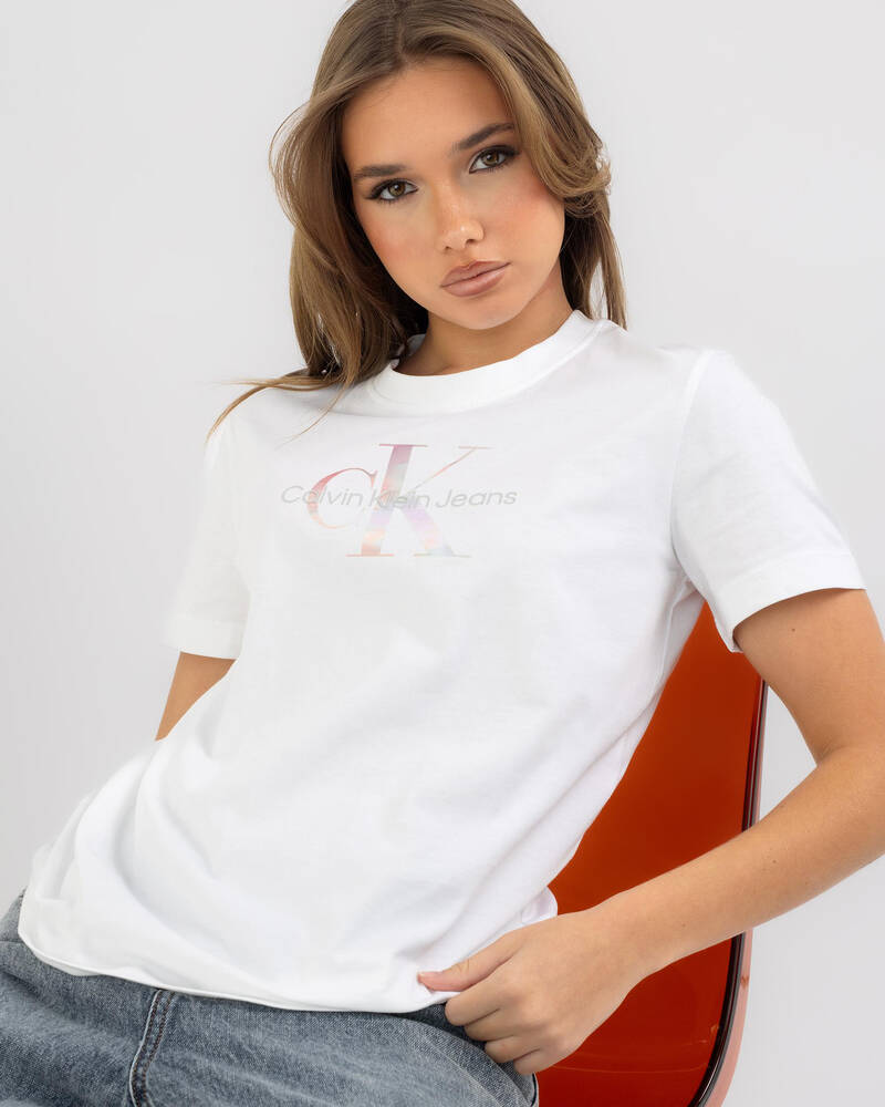 Calvin Klein Diffused Monologo Regular T-Shirt for Womens
