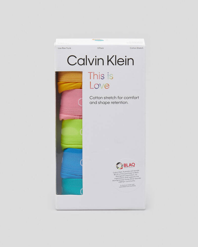Shop Calvin Klein The Pride Edit Low Rise Trunk 5 Pack In Multi - Fast ...