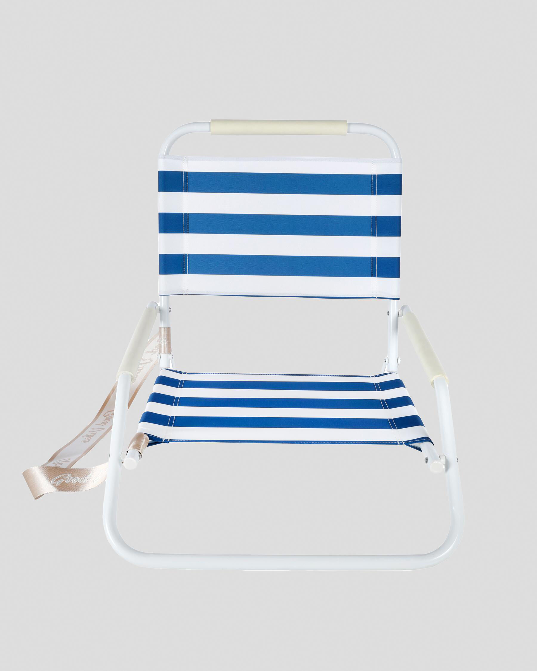 Get It Now Hampton Stripe Beach Chair In Navy white FREE