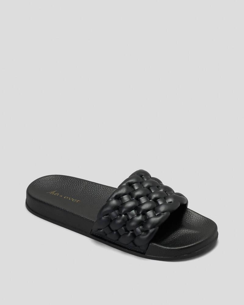 Shop Ava And Ever Lexi Plait Slide Sandals In Black - Fast Shipping ...